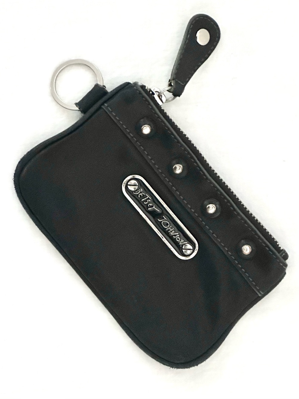 Betsey Johnson Vintage Leather Studded Coin Purse in Black - Picture 8 of 9